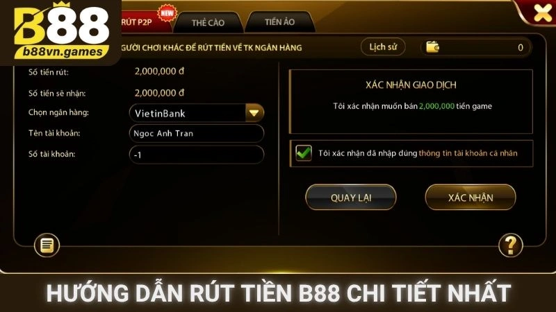 Tham khảo hướng dẫn rút tiền B88 chi tiết nhất