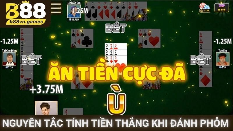 Nguyên tắc tính tiền thắng khi đánh Phỏm online
