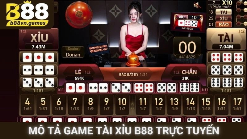 Mô tả game Tài xỉu B88 trực tuyến