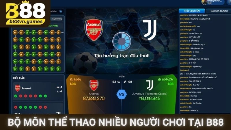 Bộ môn thể thao nhiều người chơi tại B88